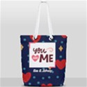 Love Type Full Print Rope Handle Tote (Small) View2