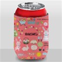 Personalized Spring Easter Floral Initial Name Can Cooler View2