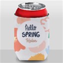 Personalized Spring Floral Pattern Name Can Cooler View1