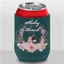 Personalized Wedding Illustration Family Name Can Cooler View1