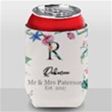 Personalized Wedding Floral Initial Family Name Can Cooler View2