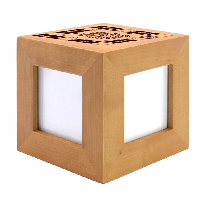 Puzzle 7 names Wood Photo Frame Cube