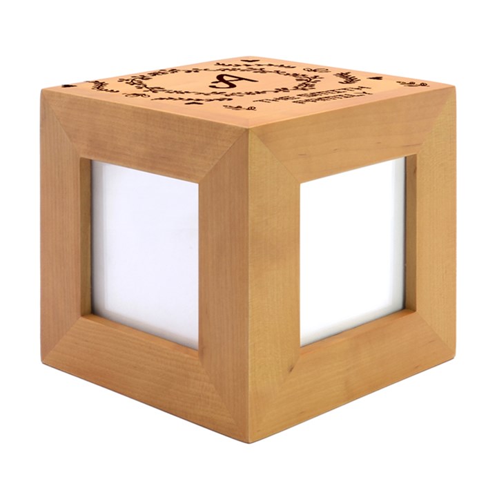 Personalized Family Name Wood Photo Frame Cube
