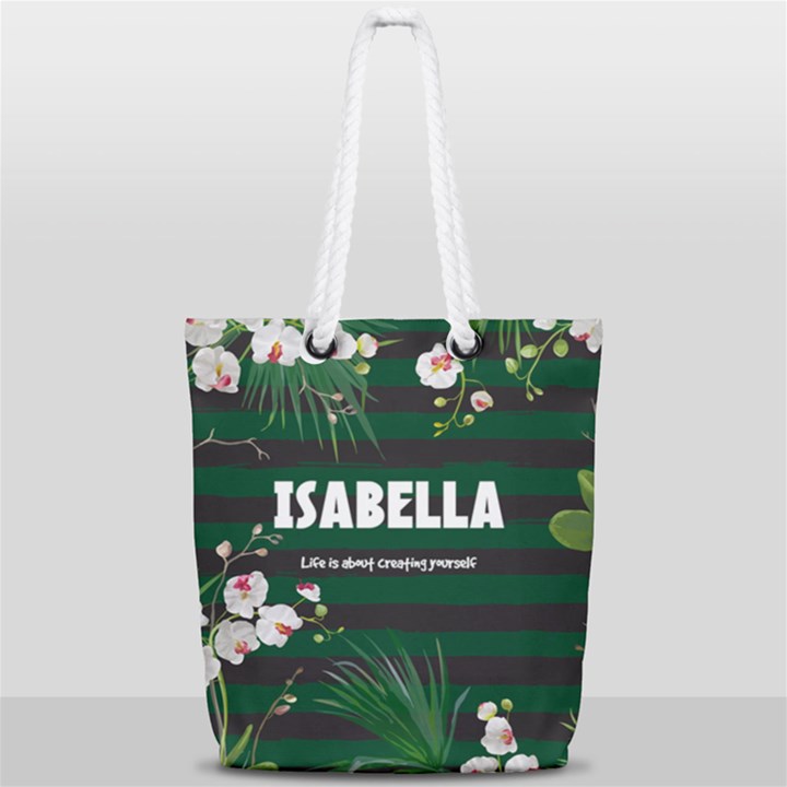 Flower Pattern Full Print Rope Handle Tote (Small)