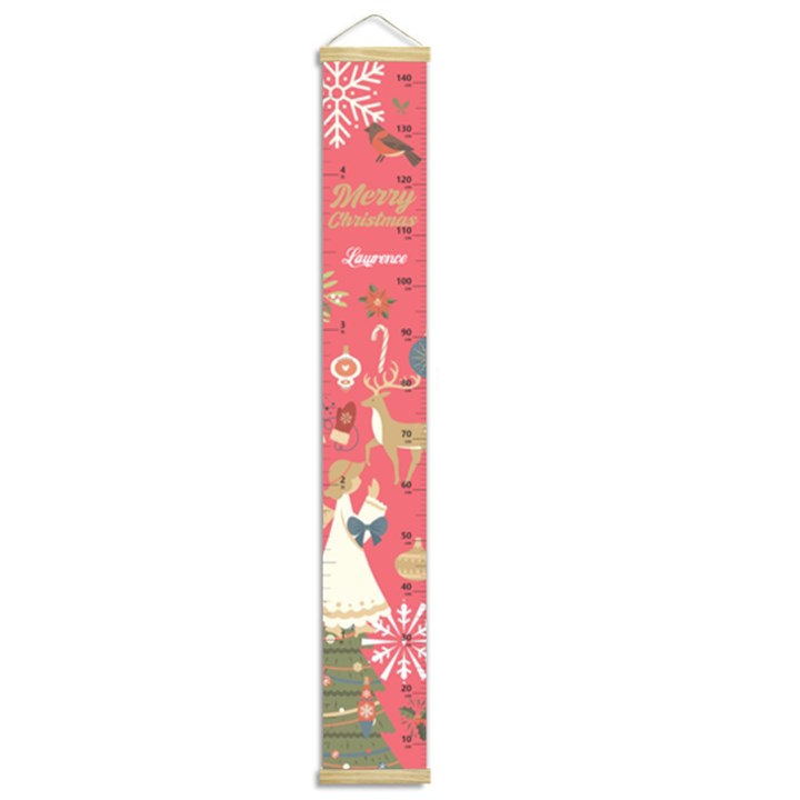Personalized Merry Christmas Name Growth Chart Height Ruler For Wall