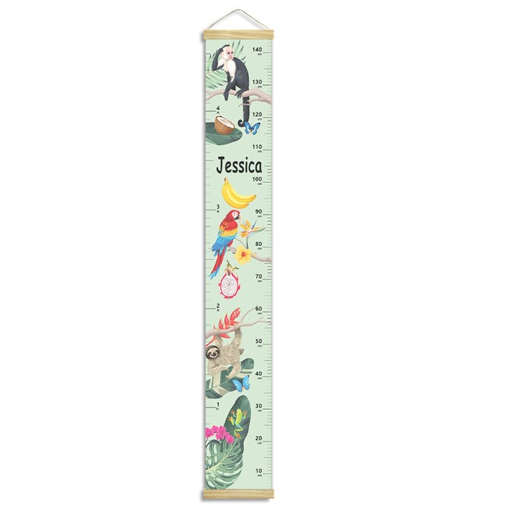 Personalized Forrest Animal Name Growth Chart Height Ruler For Wall