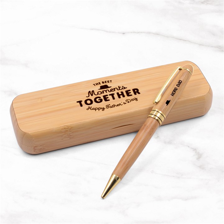 Personalized the Best Moments Together Happy Fathers day Alderwood Pen Set