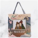 Personalized Photo Illustration Lover Name Tote Bag Grocery Tote Bag View1