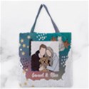 Personalized Photo Illustration Lover Name Tote Bag Grocery Tote Bag View2
