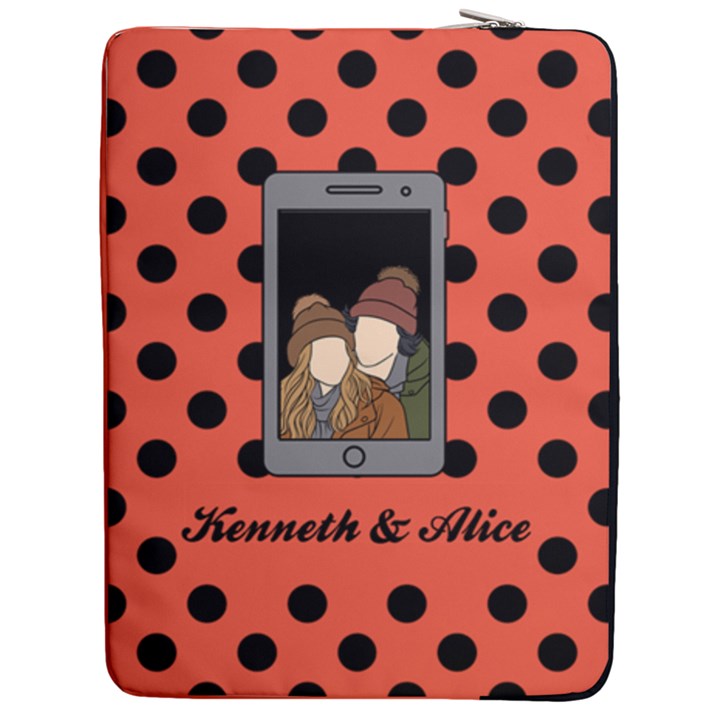 Personalized Phone Wallpaper Lover 17  Vertical Laptop Sleeve Case With Pocket