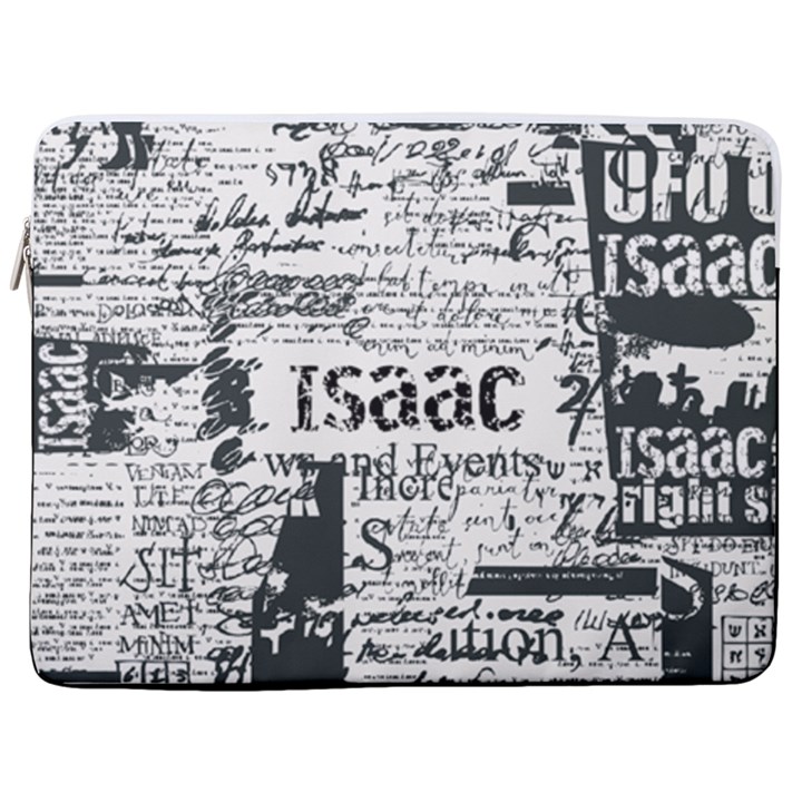 Personalized Newspaper Name Laptop Sleeve Case with Pocket 17  Vertical Laptop Sleeve Case With Pocket