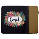 Personalized Floral Name Laptop Sleeve Case with Pocket 17  Vertical Laptop Sleeve Case With Pocket View2