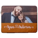 Personalized Photo Any Text Laptop Sleeve Case with Pocket 17  Vertical Laptop Sleeve Case With Pocket View1