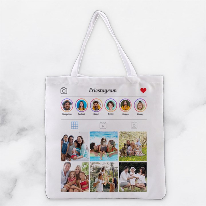 Personalized Instagram Name Tote Bag Grocery Tote Bag