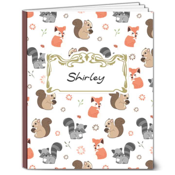 Personalized Name Fox Hardcover Notebook 8  x 10  Hardcover Notebook