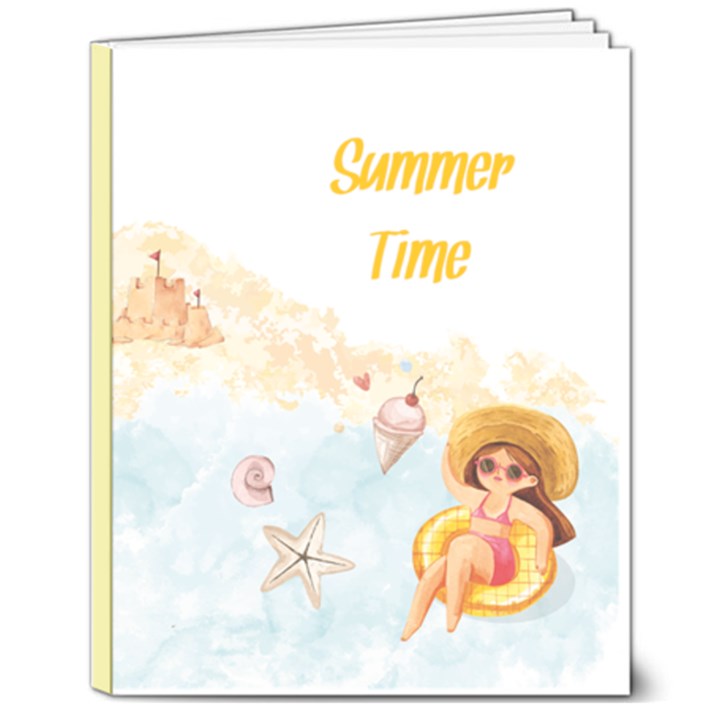 Personalized Name Summer Time Hardcover Notebook 8  x 10  Hardcover Notebook