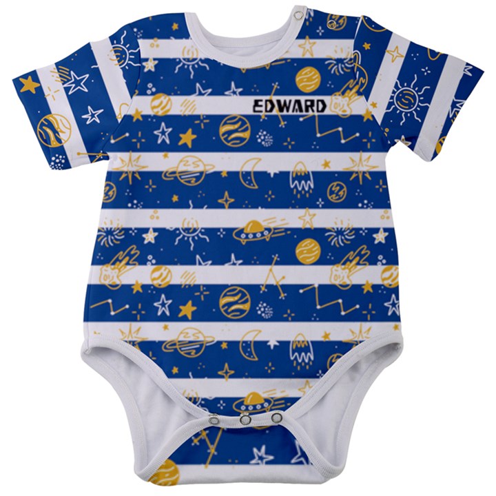 Personalized Space Name Baby Short Sleeve Bodysuit Baby Short Sleeve Bodysuit