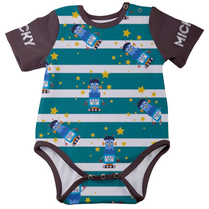 Personalized Robot Name Baby Short Sleeve Bodysuit Baby Short Sleeve Bodysuit