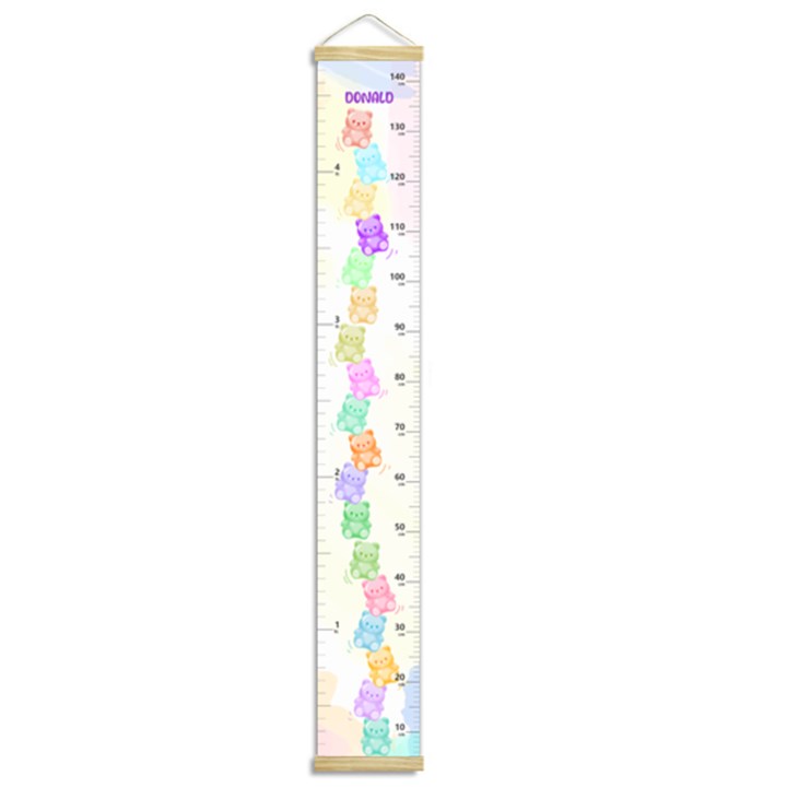 Personalized Jelly Bear Name Growth Chart Height Ruler For Wall Growth Chart Height Ruler For Wall