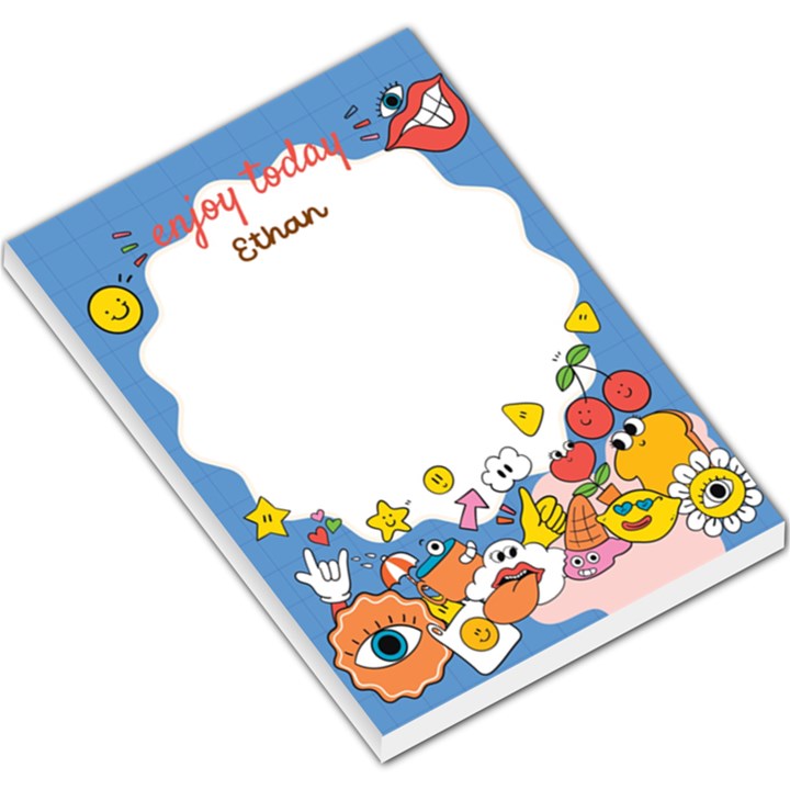 Personalized Enjoy Today Cartoon Pattern Any Text name Large Memo Pad Large Memo Pads