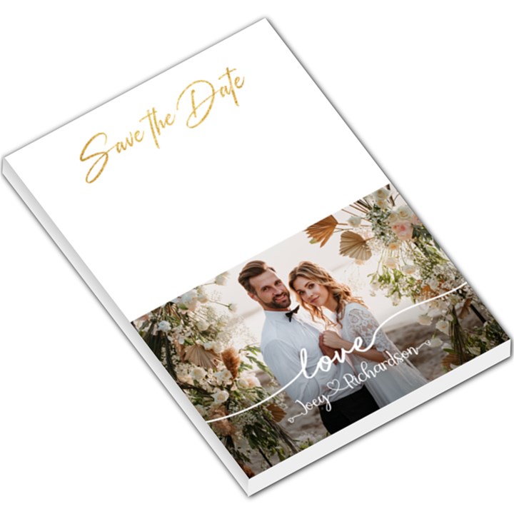 Personalized Wedding Gift Photo Any Text Name Large Memo Pad Large Memo Pads