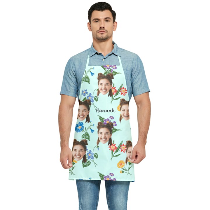 Personalized Flower Pattern Photo Kitchen Apron Kitchen Apron
