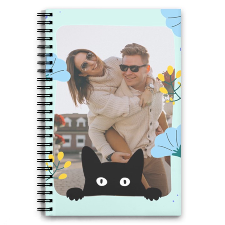 Personalized Photo Black Cat Notebook 5.5  x 8.5  Notebook