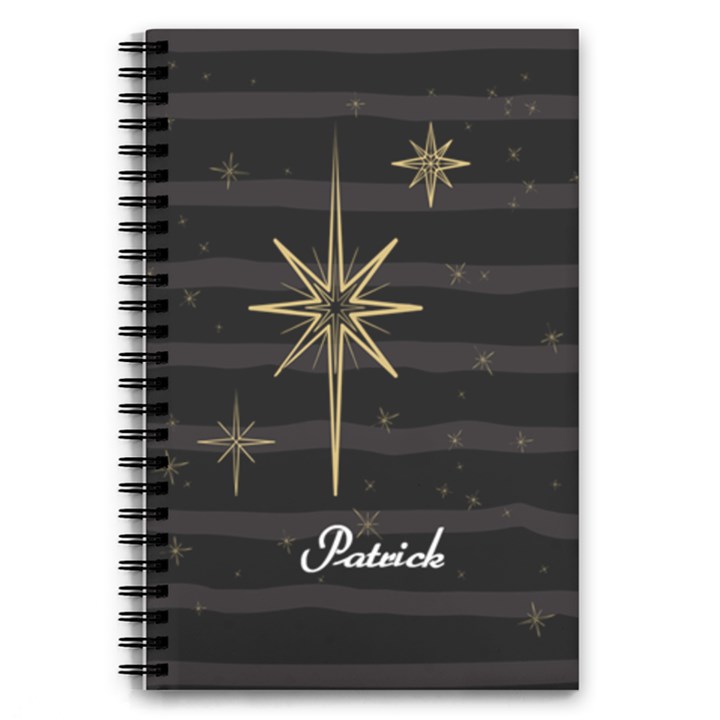 Personalized Name Stripe Notebook 5.5  x 8.5  Notebook