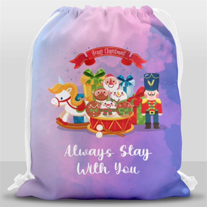Personalized Any Text Xmas Toys Drawstring Bag Drawstring Bag (Large)