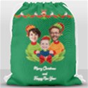 Personalized Photo Any Text Xmas Elf Family Drawstring Bag Drawstring Bag (Large) View2