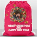 Personalized Photo Any Text Xmas Frame Drawstring Bag Drawstring Bag (Large) View2