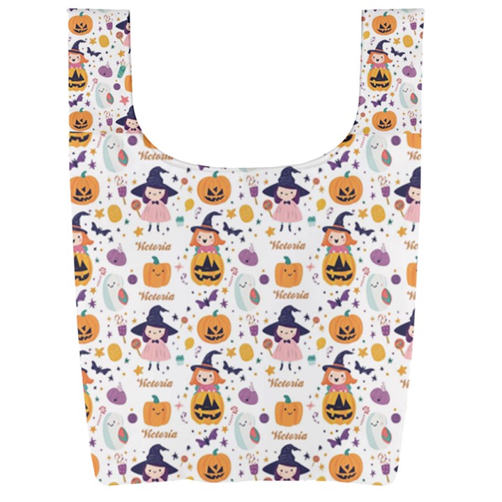 Personalized Halloween Name Any Text Foldable Shopping Bag Foldable Shopping Bag