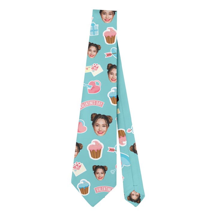 Personalized Photo Many Face Head Happy Valentine Necktie (Two Side)