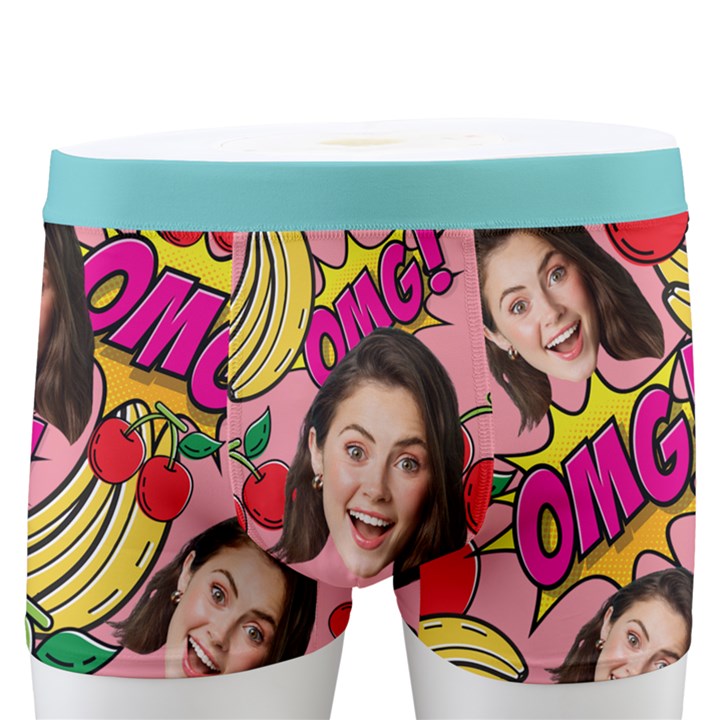 Personalized Photo Many Face Head OMG Oh My God Name Boxer Men s Boxer Briefs