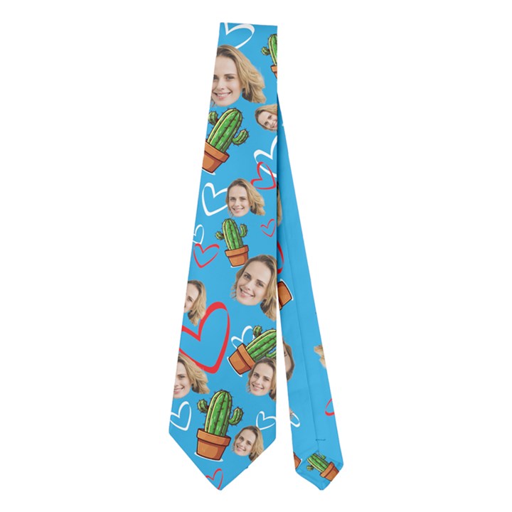 Personalized Photo Many Face Head Cactus Necktie Necktie (Two Side)