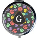 Pet Pattern Monogram Letter Mini Round Mirror View1
