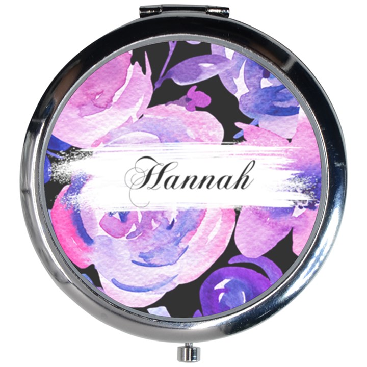 Watercolor Flowers Mini Round Mirror