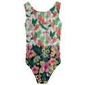 Personalized Tropical Florals Hawaii Kids  Cut-Out Back One Piece Swimsuit View1