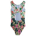 Personalized Tropical Florals Hawaii Kids  Cut-Out Back One Piece Swimsuit View2