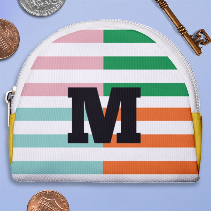 Personalized Initial Horseshoe Style Canvas Pouch