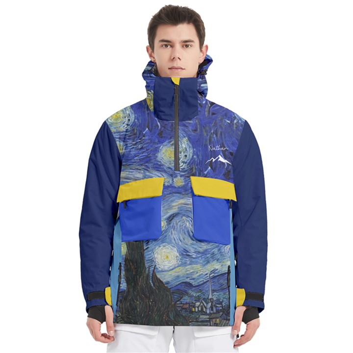 Custom The Starry Night Logo Any Text Name Men s Pullover Zip Ski and Snowboard Waterproof Breathable Jacket