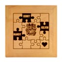 Puzzle 3 names Wood Photo Frame Cube View2