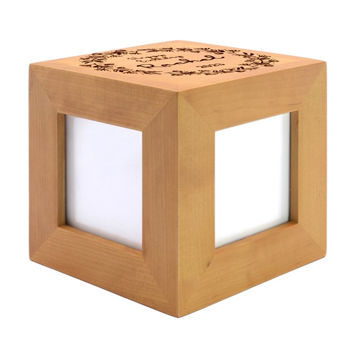 Personalized Happy Birthday Any Text Name Wood Photo Frame Cube