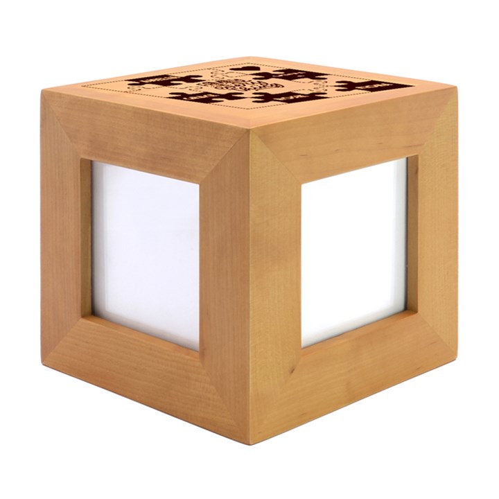 Puzzle 5 names Wood Photo Frame Cube