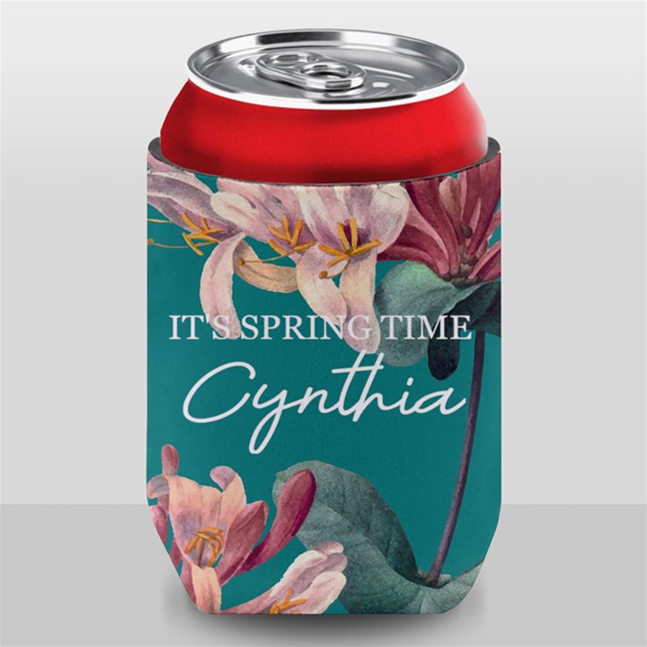 Personalized Spring Time Name Can Cooler
