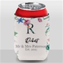 Personalized Wedding Floral Initial Family Name Can Cooler View1