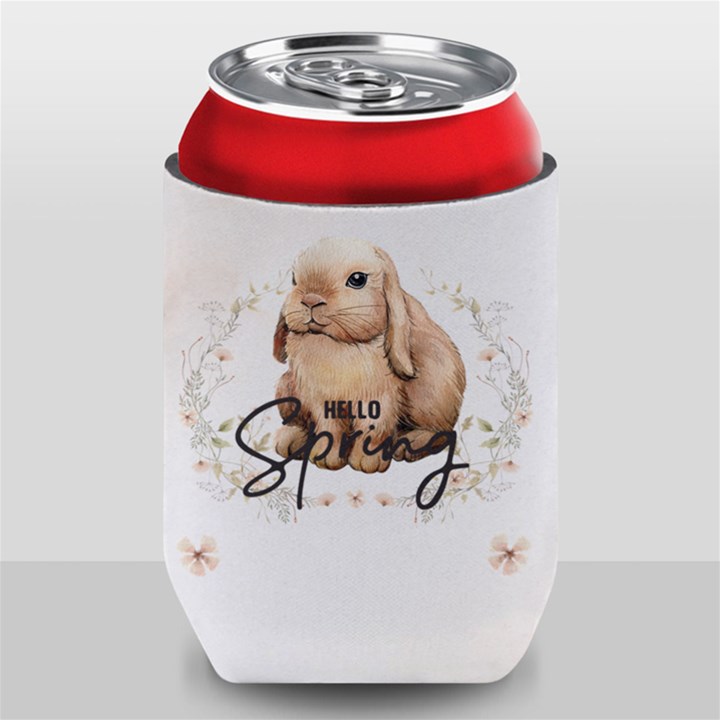 Personalized Easter Vintage Rabbit Illustration Name Can Cooler
