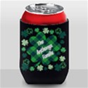 Personalized St Patricks Day Clover Family Name Can Cooler View2