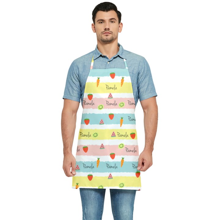 Personalized Stripes Fruit Name Kitchen Apron Kitchen Apron