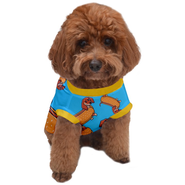 Custom Hotdog Dog Illustratoin Name Any Text Dog T-Shirt
